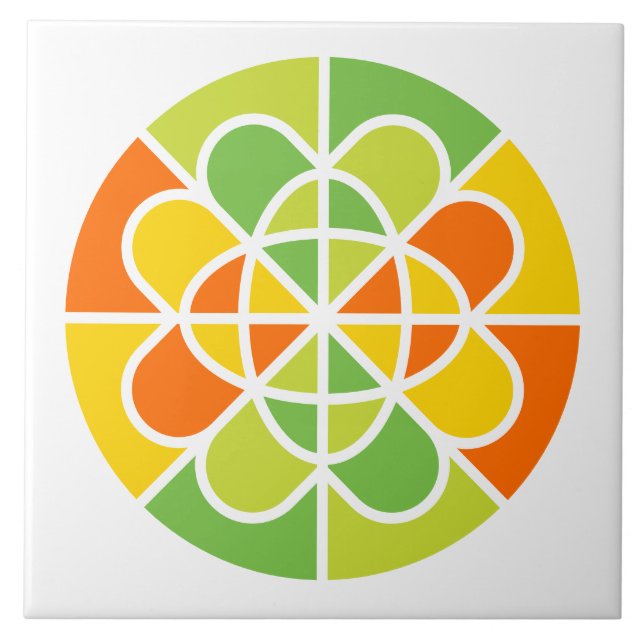 Arte abstrata vibrante de explosão solar geométric (Frente)