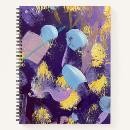 Arte abstrata vibrante, roxa e amarela