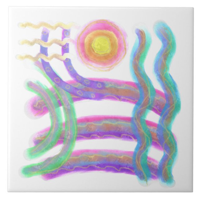 Arte Abstrato de Sol Voadora (Frente)