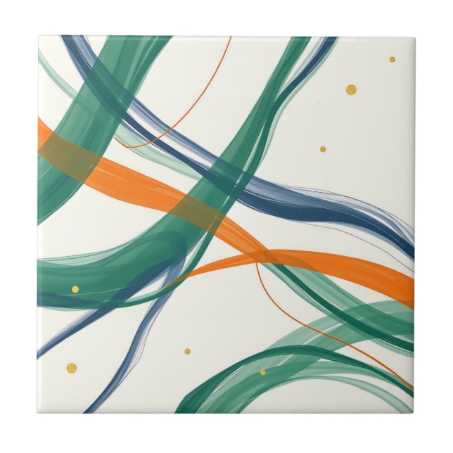 Arte Abstrato moderna com linhas e Ouros varres (Frente)