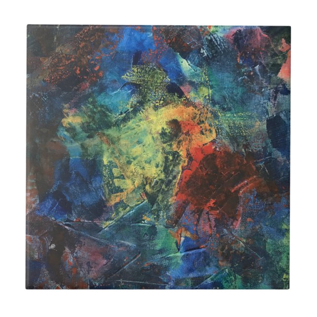 Arte Abstrato pintada Pincelada À Mão (Frente)