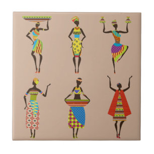 Arte africana Tribal senhoras coloridas da moda é