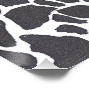 Arte Animal Abstrata Preto Branco Impressão Vaca