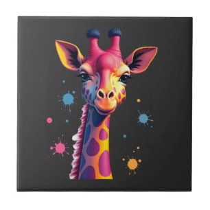 arte animal africano A girafa colorida para divert