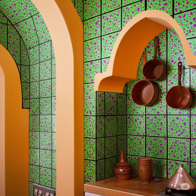 Arte Antiga em Verde Limão Decoração de Parede Rox (Kitchen Backsplash Tiles Vintage
)