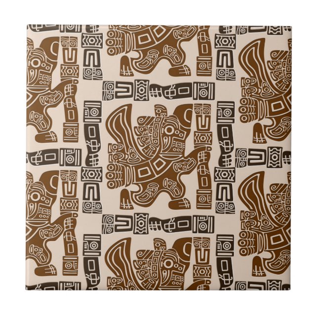 Arte Antiga Tribal do Guerreiro de Águia Asteca (Frente)