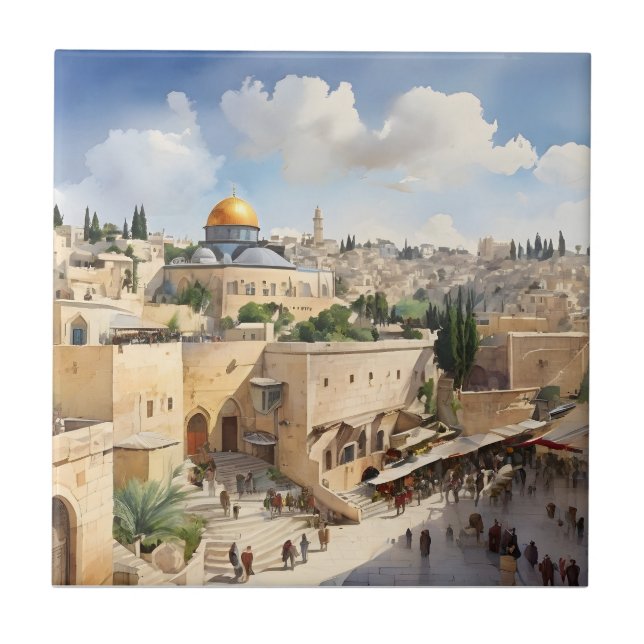 Arte aquosa de Jerusalém Israel (Frente)