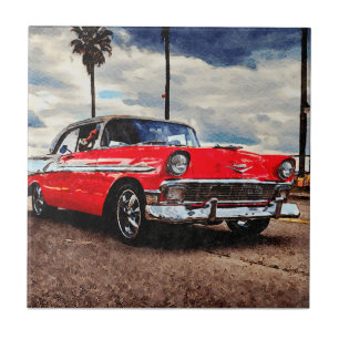 Arte aquosa do Chevrolet Bel Air de 1956