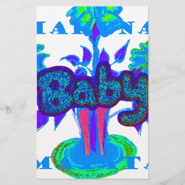 Arte Azul Suave Com Ciano: Toque De Bebê. (Frente)