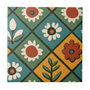 Arte Azulejo Floral Africana