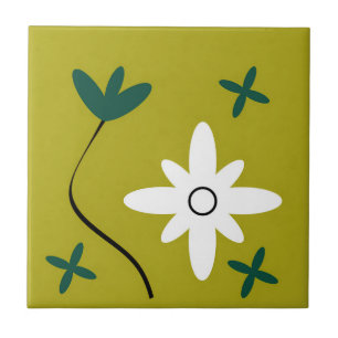 Arte Botânica Abstrata Flor de Margarida Minimalis