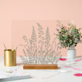 Arte Botânica de Prado de Flores Silvestres