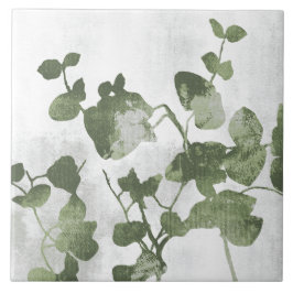 Arte Botânica Pintada em Verde Oliva Sage 01