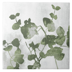 Arte Botânica Pintada em Verde Oliva Sage 01