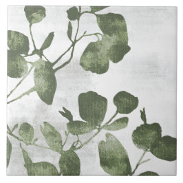Arte Botânica Pintada em Verde Oliva Sage 02