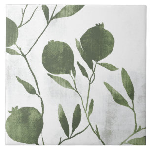 Arte Botânica Pintada em Verde Oliva Sage 05