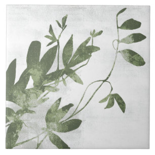 Arte Botânica Pintada em Verde Oliva Sage 09