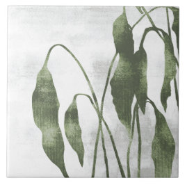 Arte Botânica Pintada em Verde Oliva Salvia 03