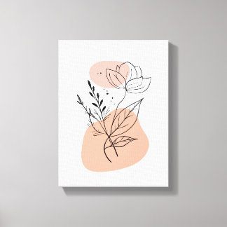 Arte Botânica Simples Impressa – Estilo Canvas Fal