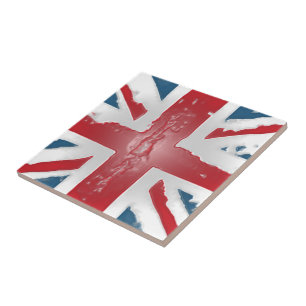 Arte britânica da cera do abstrato da bandeira de