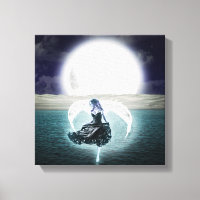 Arte canvas de anjo na lua gótico
