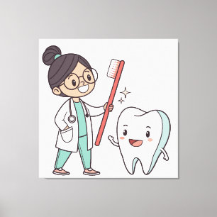 Arte Canvas dos Dentes Feliz