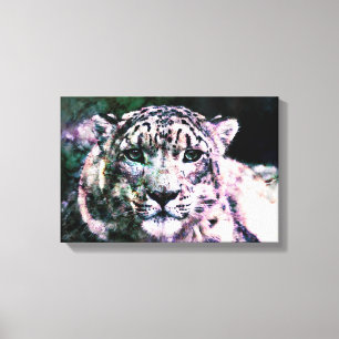 Arte - canvas - meios mistos do leopardo de neve