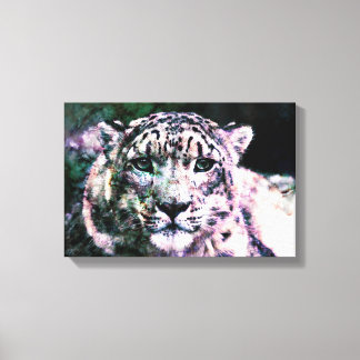 Arte - Canvas - Mídia mista Leopardo-da-neve