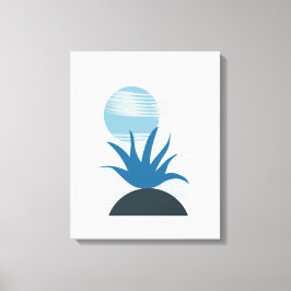 Arte Canvas Monocromática de Sombras Azuis Minimal