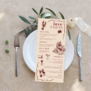Arte Caprichosa de Rabiscos Retrô   Menu de Casame