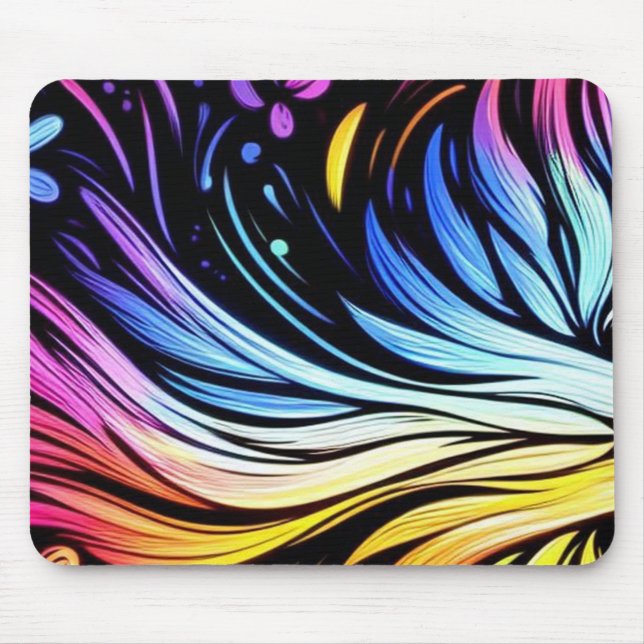 Arte Caprichosa em um Mousepad Acolchoado Grosso (Frente)