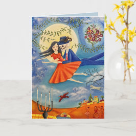 Arte Caprichosa Esqueleto e Mulher Cartão de Amor