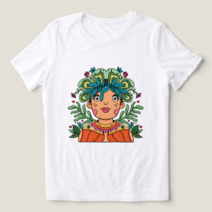 Arte Caprichoso Menina com Coroa Floral