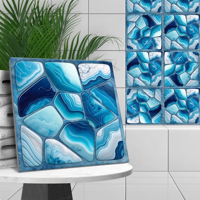 Arte Celular Abstrato Marble Azul (Criador carregado)