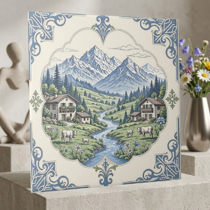 Arte Cênica de Vaca Pastando no Prado Azul da Mont