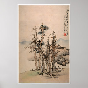 Arte Chinesa Lan Ying Impressão de Paisagem Cartaz
