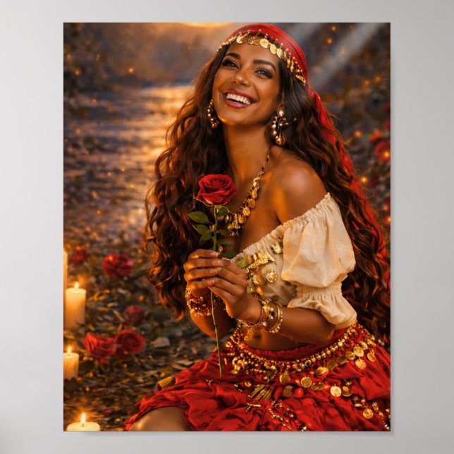 arte cigana || poster gitana vermelha 🌹 (Frente)