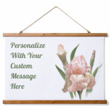 Arte Cinzenta Iris Flor Rosa Personalizada