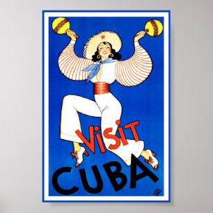 Arte clássica do poster do viagem de Cuba da