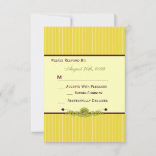 Arte clássica RSVP Wedding amarelo e roxo de