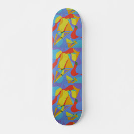 Arte Colorida Abstrata em Deck de Skate
