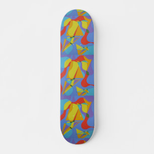 Arte Colorida Abstrata em Deck de Skate