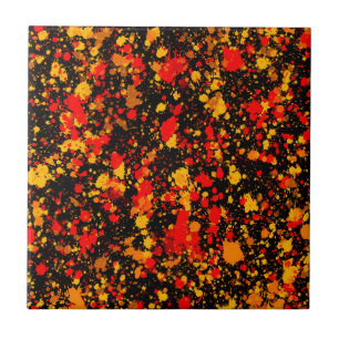 Arte Colorida Amarela Laranja Vermelho Salpico Art
