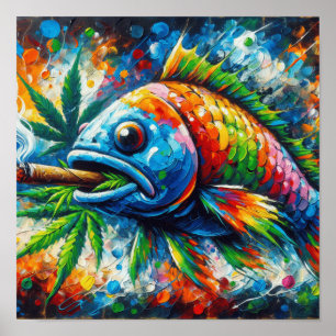 Arte Colorida de Decoração de Parede com Peixes Ab
