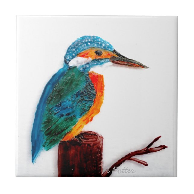 Arte Colorida de Pássaros Kingfisher (Frente)