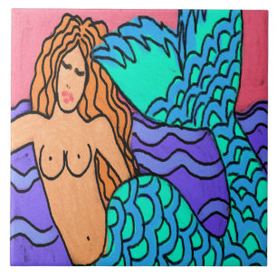 Arte Colorida de Sereia Abstrato