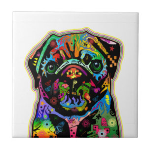 Arte colorida do Pug do animal de estimação do p