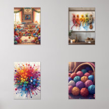 Arte Colorida em Muro - Crochet Vibrante e Knittin