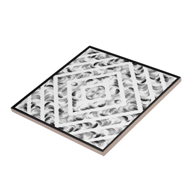 Arte com Pinceladas Abstratas Pretas e Cinzas de C (Lateral)