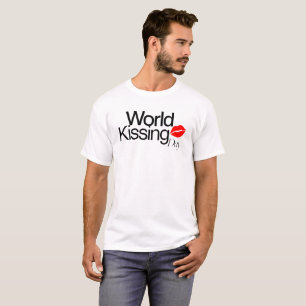 Arte Criativa de Camiseta do Dia Feliz do Beijo Mu